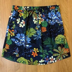 Ann Taylor LOFT Tropical Floral Hummingbird Skirt S